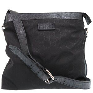 GUCCI Black Leather Shoulder Bag